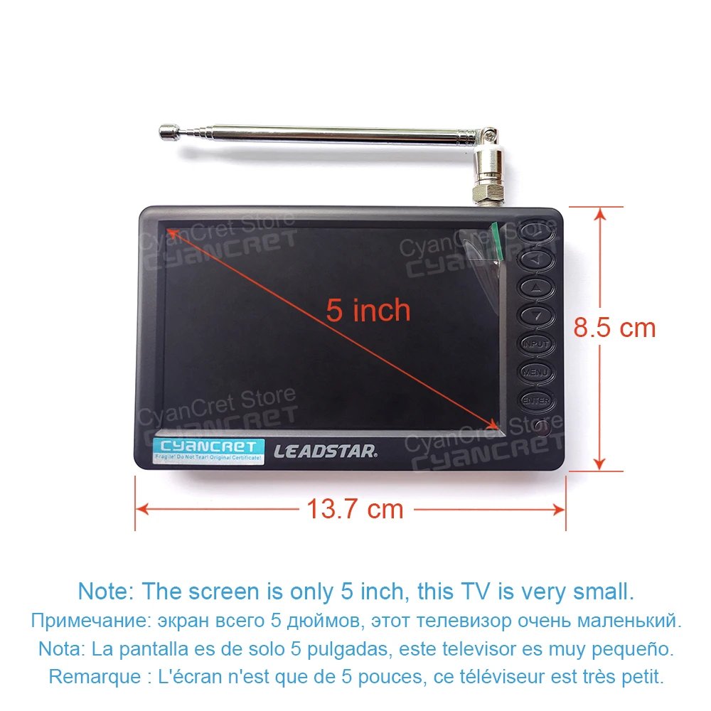 2025 bolso tv d5 5 Polegada DVB-T2 atsc ISDB-T tdt digital - Image 5