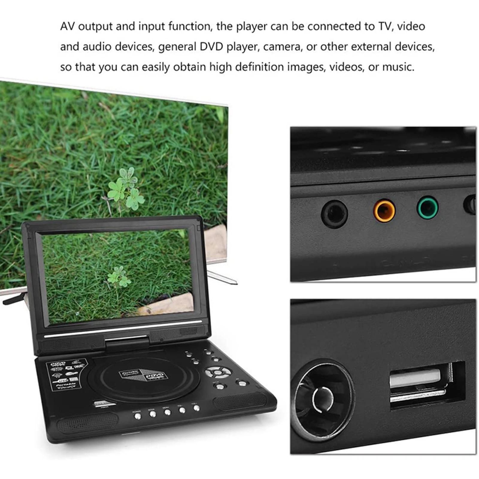 9,8 polegadas 16:9 widescreen 270 ° Tela LCD rotativa Home - Image 5